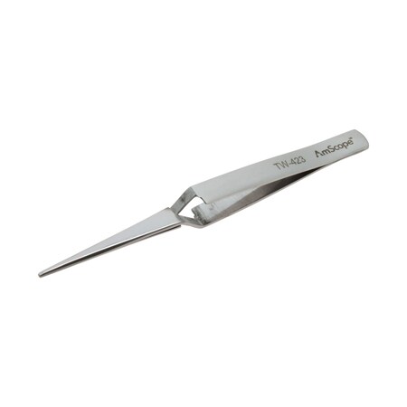 Amscope 4 1/2 in. Straight Narrow Point Cross Locking Tweezers TW-423-25PK